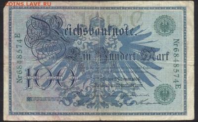 Германия 100  марок 1908 г. До 25.08.14 г. 22-00 МСК. - Герм. 100 м. 1908 г.