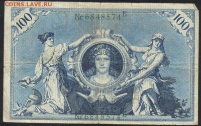 Германия 100  марок 1908 г. До 25.08.14 г. 22-00 МСК. - Герм. 100 м. 1908 г.1
