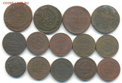 1 коп 1771-1915г 14шт 28.08.14 22-00 - 1коп медь