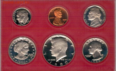 США ГОДОВОЙ НАБОР 1980 ПРУФ ДО 28.08 В 22.00 (9703) - 4-сша80
