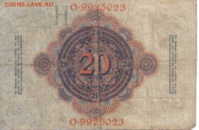 Германия 20 марок 1914г до 26.08 22.00мск - Германия 20 марок 1914г-2