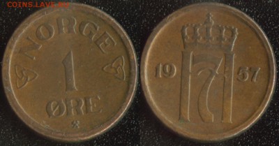 Норвегия 1 оре 1957 до 22:00мск 30.08.14 - Норвегия 1 оре 1957