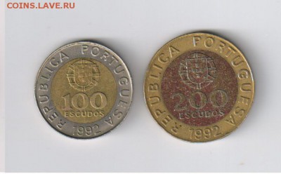 ПОРТУГАЛИЯ БИМЕТАЛЛ 100 и 200 эскудо до 02.09.2014г 21-00 - ПОРТУГАЛИЯ23