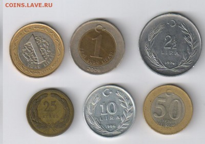 ТУРЦИЯ - 6 монет 1956-2009гг до 02.09.2014г 21-00 - ТУРЦИЯ3