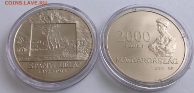Монеты евро и других стран ЕвропыНовинка Андорра евро 2150 р - 2000 форинтов Венгрия 2014 Шпани Бела