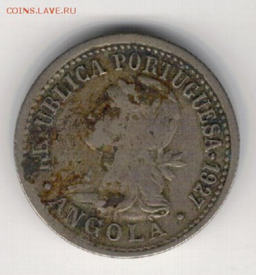 Ангола 10 сентаво 1927 до 01.09.14 в 22.00мск (9650) - 4-ан2