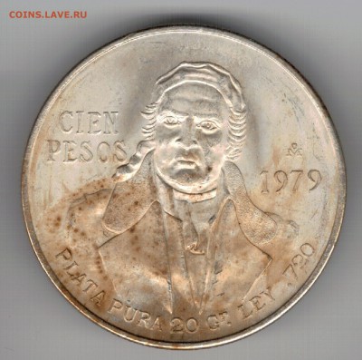 Ag Мексика 100 песо 1979 до 01.09 в 22.00мск (9733) - 5-мек1