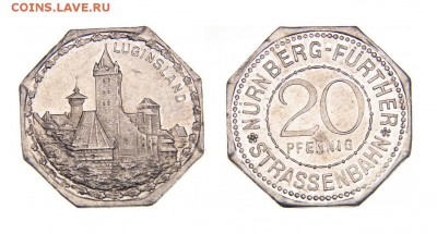 Нюрнберг 20 пфеннингов. Luginsland 1921 до 3.09 в 22.00 по М - Нюрнберг 20 пф. Luginsland 1921