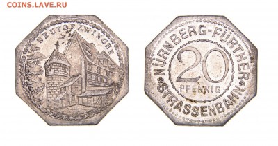 Нюрнберг 20 пфенн. Neutorzwinger 1921 до 3.09 в 22.00 по МСК - Нюрнберг 20 пф. Neutorzwinger 1921