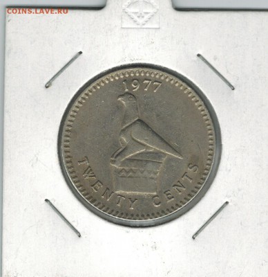 Родезия 20 центов 1977 до 01.09.2014   22-00 - 1 14