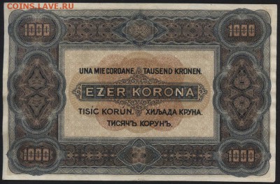 Венгрия 1000 пенге 1920 г.до 22-00 мск 03.09.14 г. - 1000 пенге 1920 Венгрия реверс