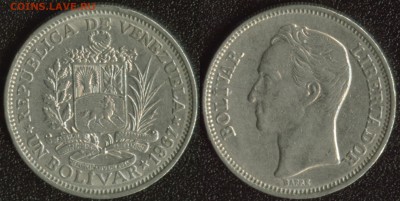 Венесуэла 1 боливар 1967 до 22:00мск 02.09.14 - Венесуэла 1 боливар 1967