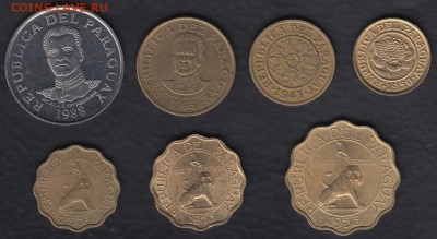 Парагвай 1 сентимо - 50 гуарани 7 монет до 02.09.2014 22-00 - Парагвай подборка р