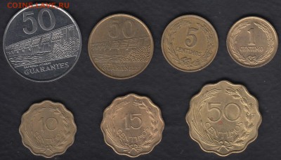 Парагвай 1 сентимо - 50 гуарани 7 монет до 02.09.2014 22-00 - Парагвай подборка а