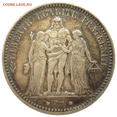 с 200р !!! Франция, 5 франков, 1873, до 05.09 - lot-182503-2