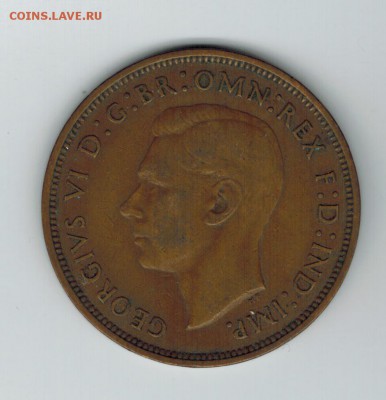 Великобритания 1 пенни 1938 до 02.09.2014   22-00 - 1 10