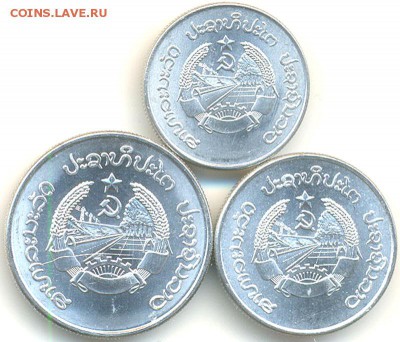 Лаос_3 отличные типажные монеты 1980 UNC; до 02.09_22.26мск - 8350