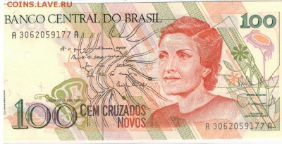 Бразилия 100 крузадо 1989 до 08.09.14 в 22.00мск (8719) - 1-1бр100а