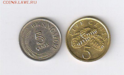 СИНГАПУР - 2 монеты 5 центов 1974-88гг до 09.09.2014г 21-00 - СИНГАПУР2