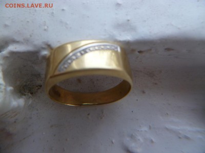 кольцо золотое со вставкой белого золота предпродажная - P1050091-4.JPG