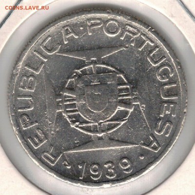 Ag Сан-Томе и Принсипи 5 эскудо 1939 до 08.09 в 22.00 (9866) - 5-стп39