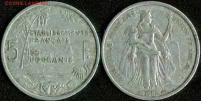 Французская Океания 5 франков 1952 до 22:00мск 04.09.14 - Океания 5 франков