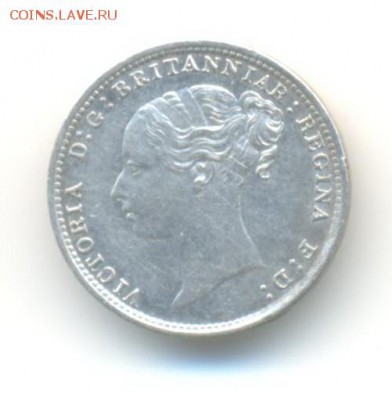Ag. британия 3 пенса 1880. AU . до 8,09 22:00 - 5