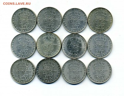 Продам шведскую серебряную погодовку за LV - 1 крона 1954-68.1