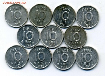 Продам шведскую серебряную погодовку за LV - 10 эре 1952-62.1