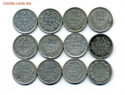 Продам шведскую серебряную погодовку за LV - 25 эре 1876-1939.2