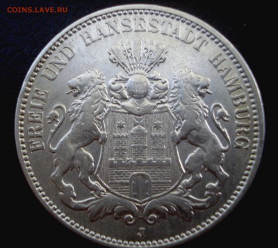 Германия (Гамбург) 3 марки 1909J, XF - аверс.JPG