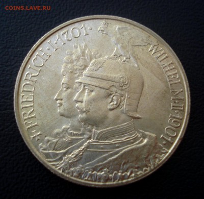 Германия, Пруссия, 2 марки 1901г 200 лет династии Unc - Аверс 2 марки 1901 -3.JPG