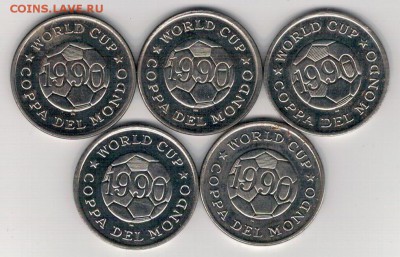 ЖЕТОНЫ ФУТБОЛ ЧМ-90 (5ШТ) ДО 11.09.14 В 22.00МСК (9838) - 3-фут