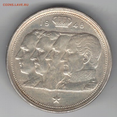 Ag БЕЛЬГИЯ 100 ФРАНКОВ 1948 ДО 11.09.14 В 22.00МСК (9576) - 5-бел