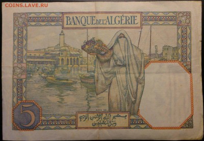 Кораблики на банкнотах - алжир_5_франков_1941_2м