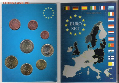 Набор евро Ватикана 2006 до 14.09 в 22.15 по МСК - 1Евро Сан-Марино 2006 набор 1