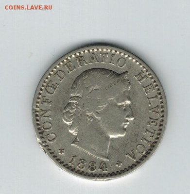 Швейцария 20 раппенов 1884 до 09.09.2014   22-00 - 1 12