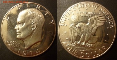 ДК США 1 доллар 1974 года S пруф 13.09 22.00 - P1090353.JPG