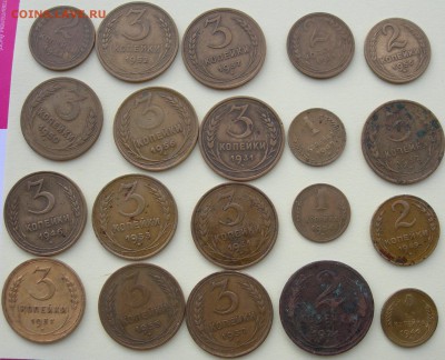 СССР, бронза, 1924-1956, с рубля 20 шт. - Советы медь номиналы.JPG