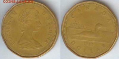 .Канада 1 доллар 1989г. до 21.00 по Москве 17.09.2014 - Канада 1 доллар 1989г