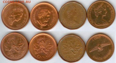 Канада 1 цент-4 шт. 1967-2009, до 21.00 мск 17.09.2014 - Канада 1 цент-4шт