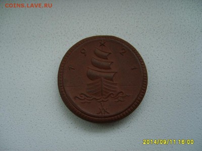 ГЕРМАНИЯ,1 марка 1921 г (Саксония,керамика)!до 13.09.2014 - S6001886.JPG