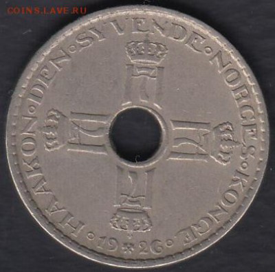 Норвегия 1 крона 1926 до 12.09.2014 22-00 - Норвегия 1 крона 1926 р