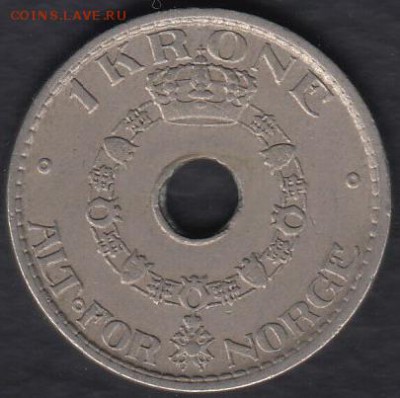 Норвегия 1 крона 1926 до 12.09.2014 22-00 - Норвегия 1 крона 1926 а