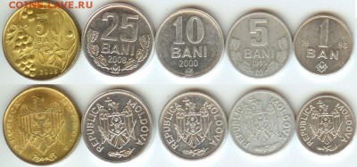 Молдавия-5 монет, 1995-2008, до 21.00 мск 18.09.2014г - Молдавия-5 шт