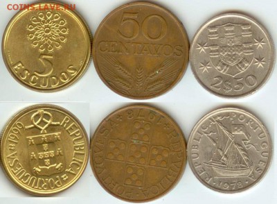 Португалия -3 монеты 1978,1999, до 21.00 по мск 18.09.2014г - Португалия 3-шт.