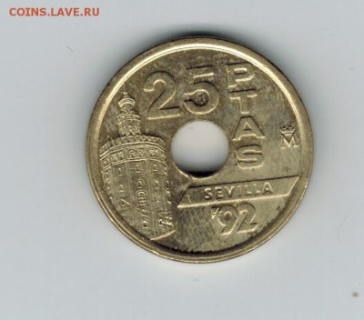 Испания 25 песет 1992 до 12.09.2014   22-00 - 1 11