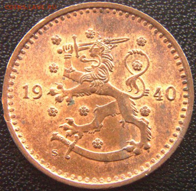 Отличная финская марка 1940. Редкая монета; до 12.09_22.34мс - 8229
