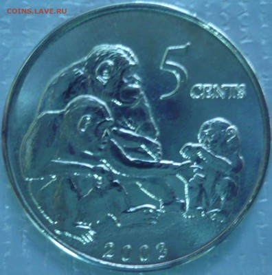 ЛИБЕРИЯ 5 cent 2003 (Обезьяны), до 13.09.14 г., 22.00 мск. - Либерия.JPG