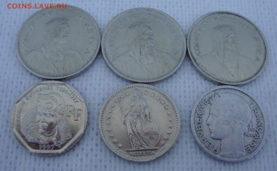 5 франков 3 шт.,  2 франка 3 шт. - 772